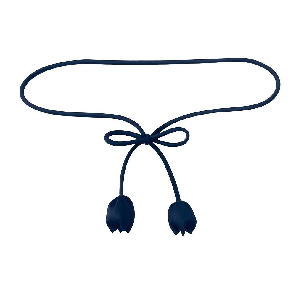 

Длинный тюльпановый шнурок на талию, круглой формы, с цветком, пояс-веревка для талии, завязывающийся ремень для платья, женская цепочка для талии чёрный