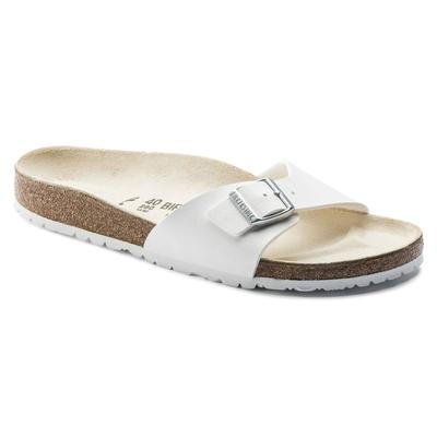 Women's Madrid Birko-Flor White White Regular Wide Sandals (0040731)