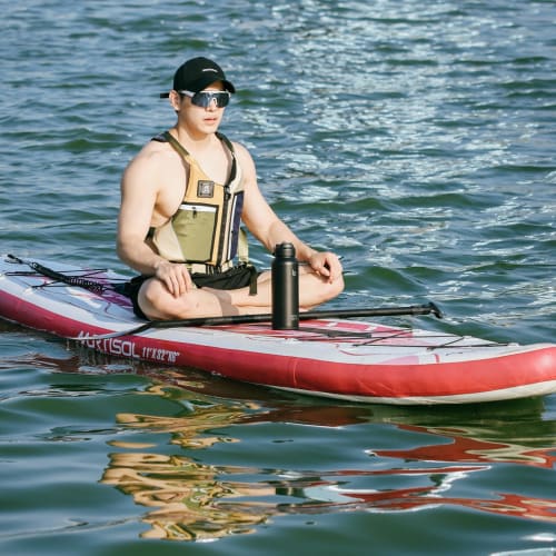 BOTTLE BOTTLE Water Bottle, 1 Liter, Large Capacity, Stainless Steel Bottle with Bottom Storage, Straw, Direct Drinking, Insulates Hot or Cold, Double