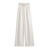 Large Size Women's Clothing Chubby Girl Hong Kong Style Retro Artsy Spring/Summer New Arrival Elastic Waist White Loose-Fitting Wide-Leg Trousers Tide