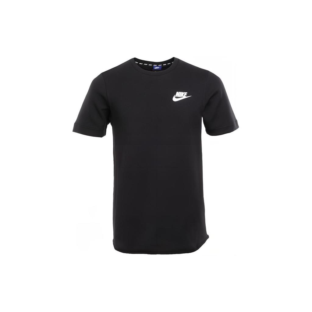Nike Round Neck Pullover Letter Logo Print Breathable Short Sleeve T-Shirt Men T-Shirts Black 833893-010