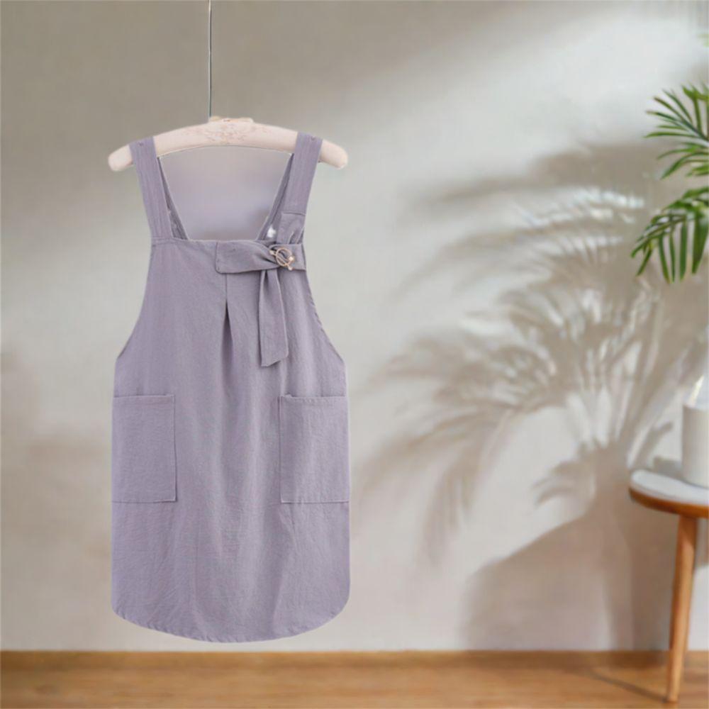 Cotton Kitchen Apron Cross Straps Korean Work Clothes Stylish Home Cooking Apron  Women