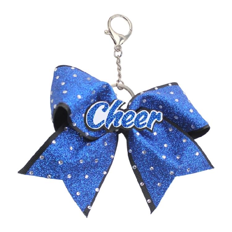 Fashionable Glittering Bowknot Keychain Cheerleader Designs Keyring for Stylish Accessories Bag Decoration королевский синий