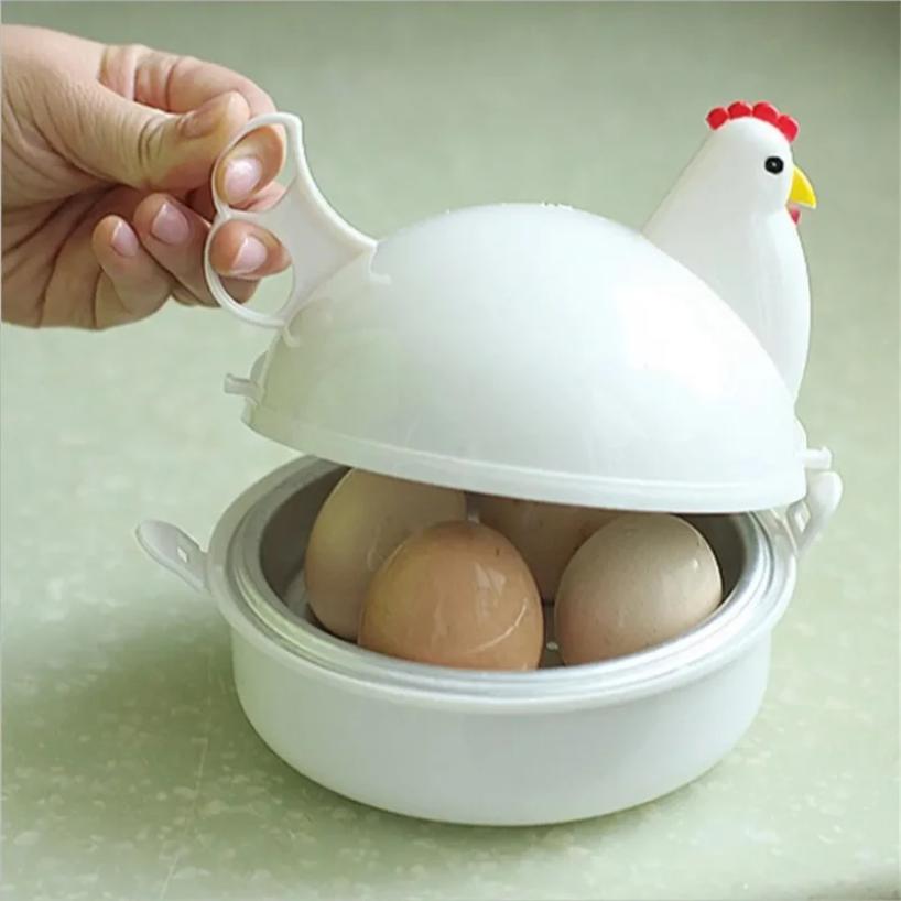2026New Lovely Chicken Shaped Egg Boiler Steamer 4 Eggs 1Egg Microwave Egg Cooker Cooking Tool Kitchen Accessories