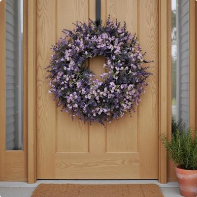 Lavender Wreath Easy To Hang Artificial Lifelike Appearance for Shop Window,