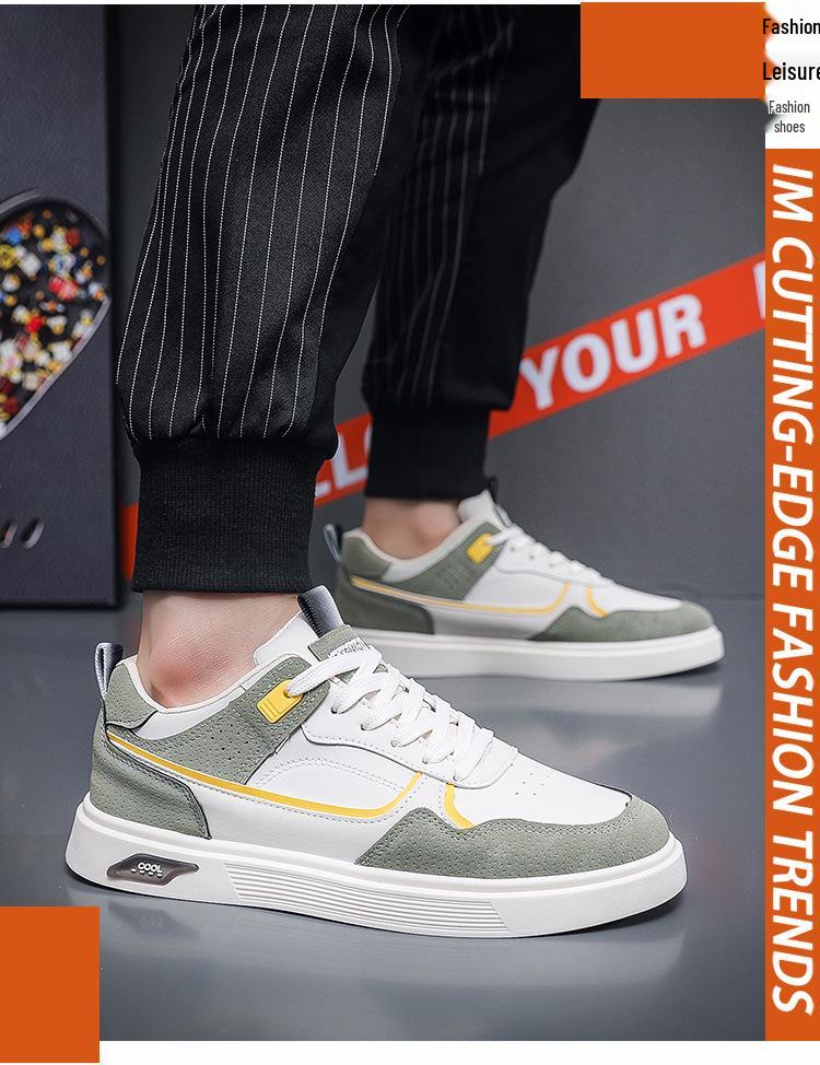 2024 Men's Casual Breathable Skate Shoes - Trendy, Versatile, White Sneakers for Teens & Students