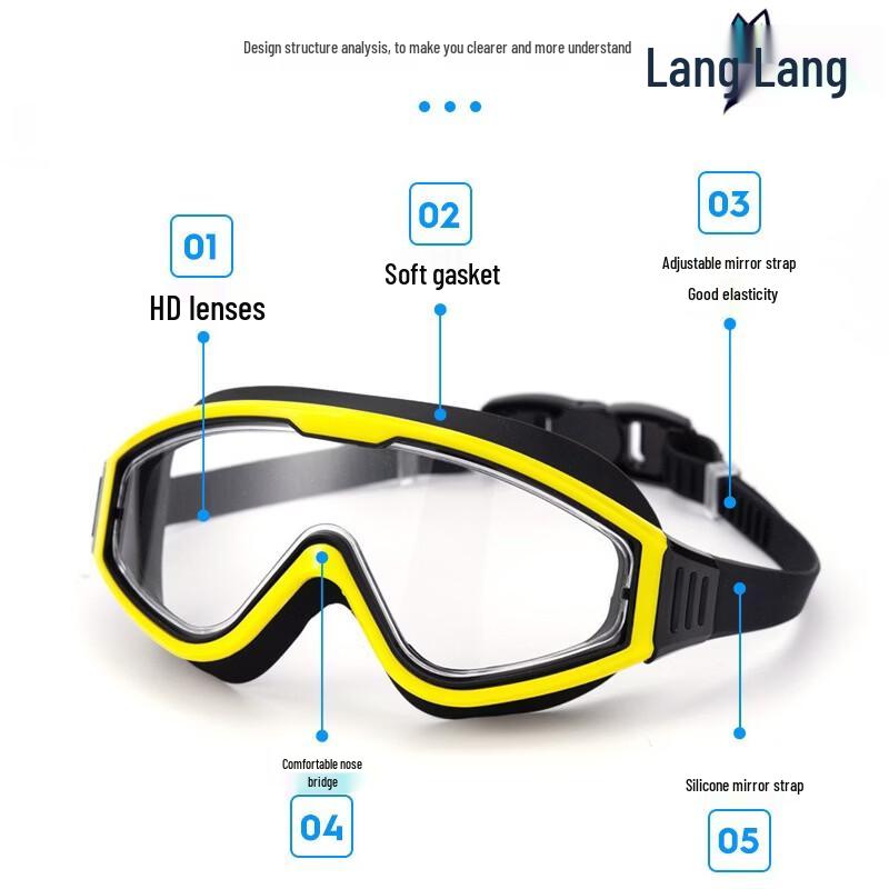 Lilang Wide-Frame Anti-Fog Swimming Goggles