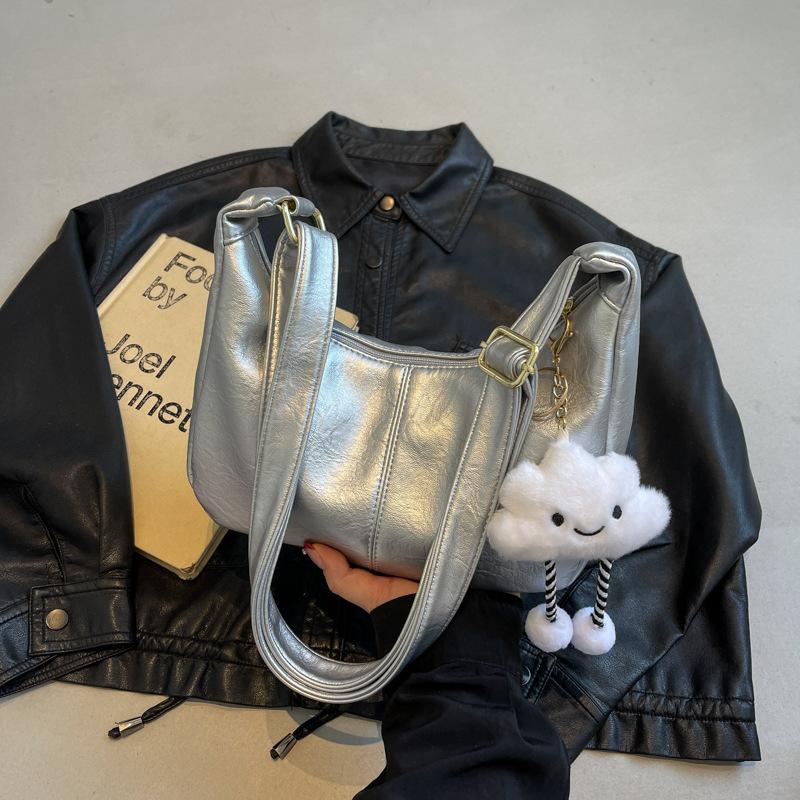 

Customer order premium sense bag women s 2025 new trendy simple casual shoulder bag class commuter women messenger bag серебряный