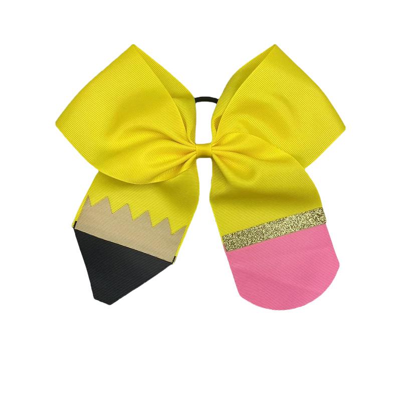 Yellow Pencil Bow Hair Tie - Back-to-School Children s Hair Accessory жёлтый
