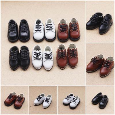 1Pair Round Toe Doll PU Leather Shoes PU Leather BJD Doll PU Shoes 1/12 Bjd Doll Shoes  Clay Dolls