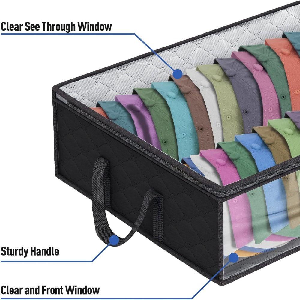 Collapsible Baseball Cap Storage Box Space Saver Closet Organizer Case Cap Storage Bag Clothes