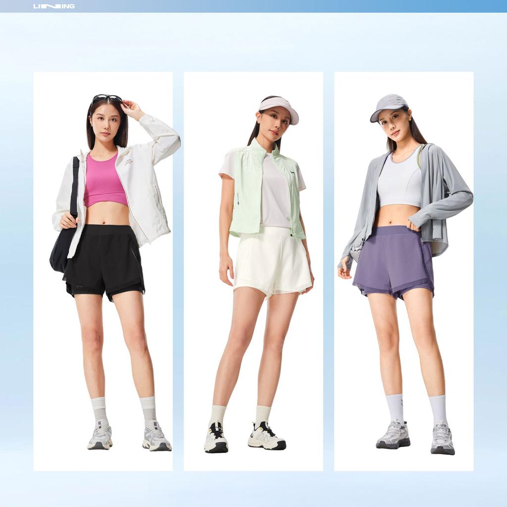 Li-Ning Quick-Dry Cool Fitness Series Logo Letter Sports Shorts Women Shorts AKSW250-7