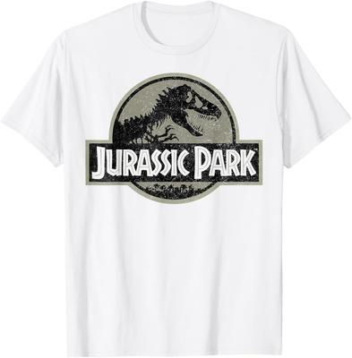 Camiseta Vintage com Logo Desgastado Jurassic Park