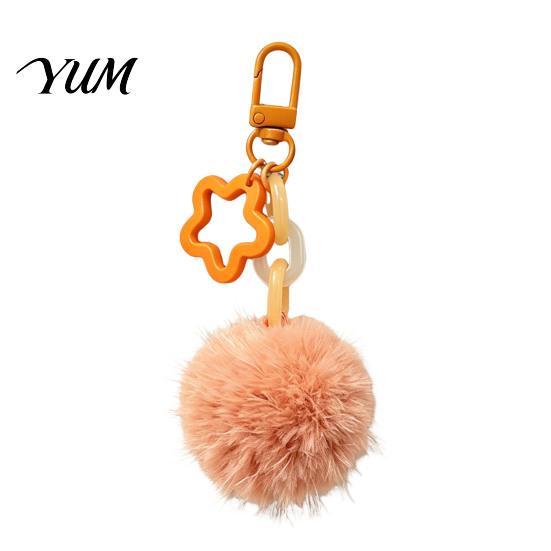 Backpacks Accessory Plush Ball Keychain, Fluffy Pompom Pendant with Hollow Star, Backpack Decorative Accessories Purse Bag Accessories, Gift for Women
