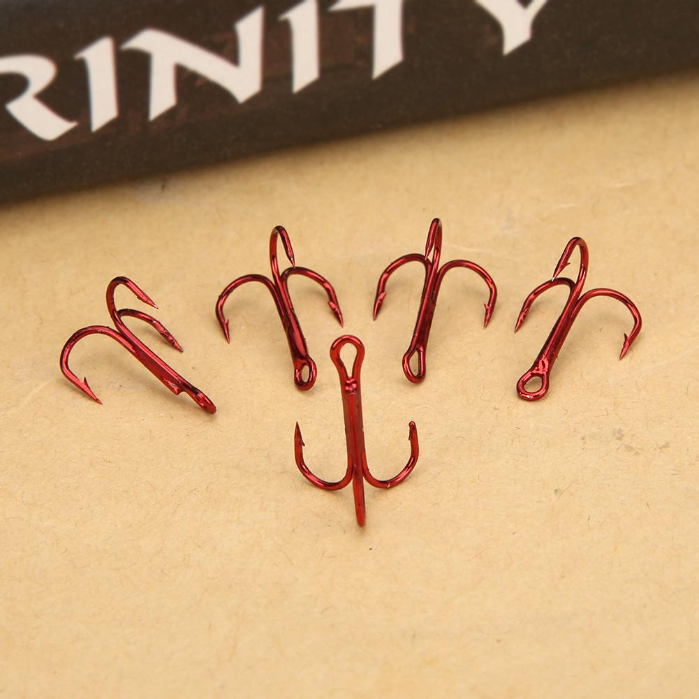 100 buc Cârlige Triplu Roșii Oțel Carbon Ridicat Cârlig de Pescuit Ac de Pescuit Accesorii de Pescuit 10#
