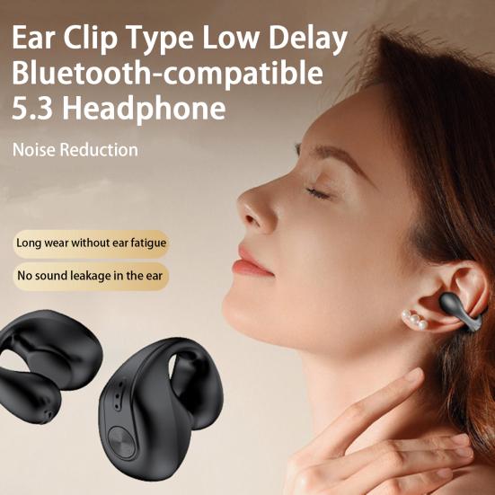Wireless Earphone IPX7 Connection Noise Reduction Waterproof Rapid Touch Control Ear Clip Type