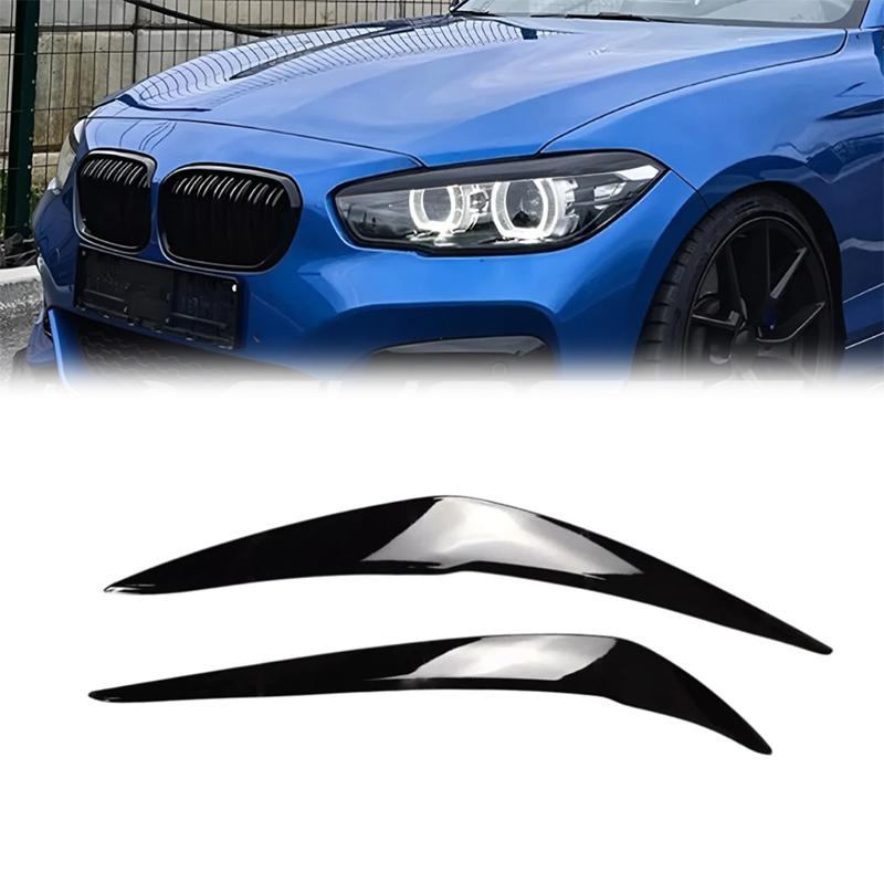 Front Headlight Eyelid Eyebrow Trim Headlight Eyebrow Eye Lid Protection Decoration for BMW 1 Series F20 F21 2015-2019 Stickers