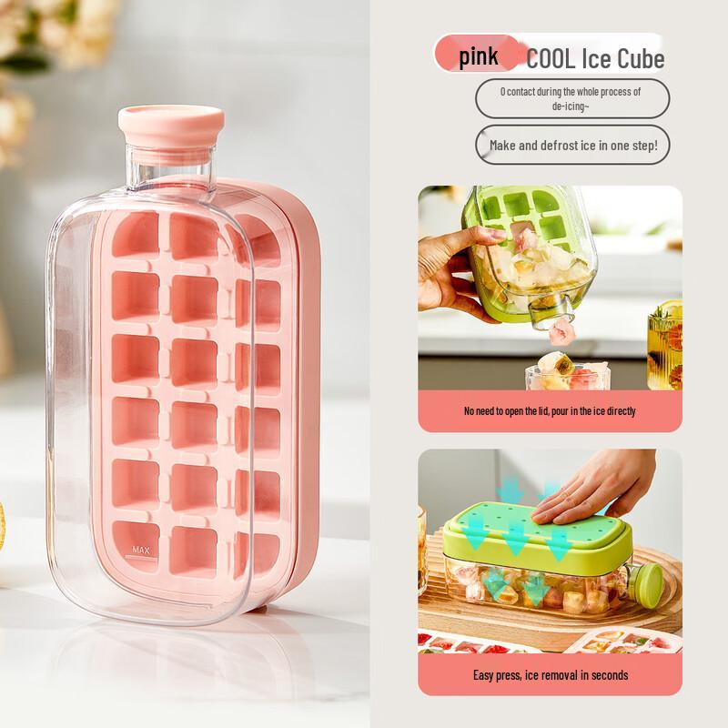 Press-Type Ice Cube Maker & Water Bottle