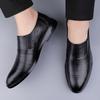 Fashion British Style Shiny Mens Dress Shoes Fashion Genuine Leather Male Business Flat Shoes Breathable Men Formal Office Working Shoes