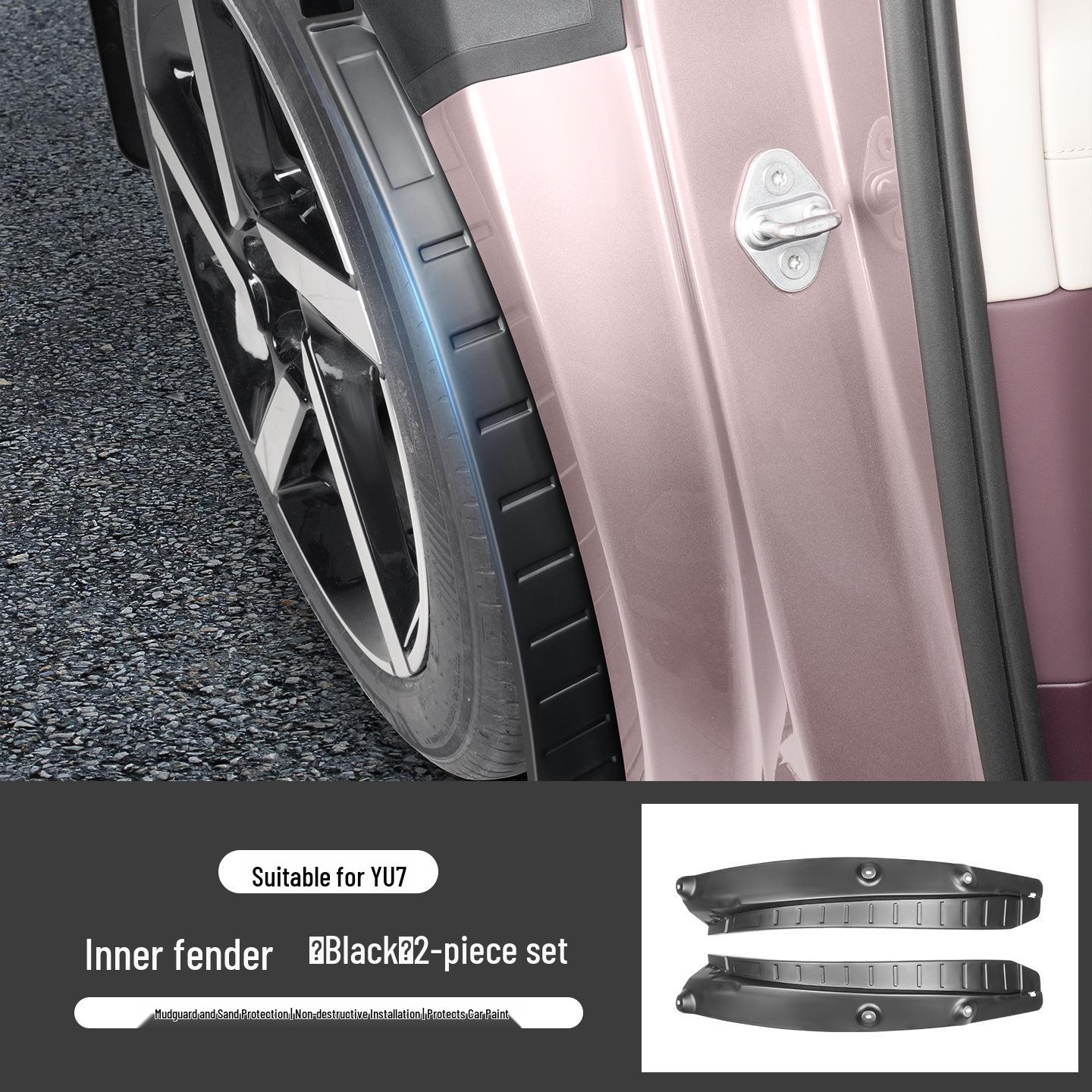 

Xiaomi YU7 Rear Wheel No-Drill Mudguard Liner - Widened Four-Door Leather Accessory
