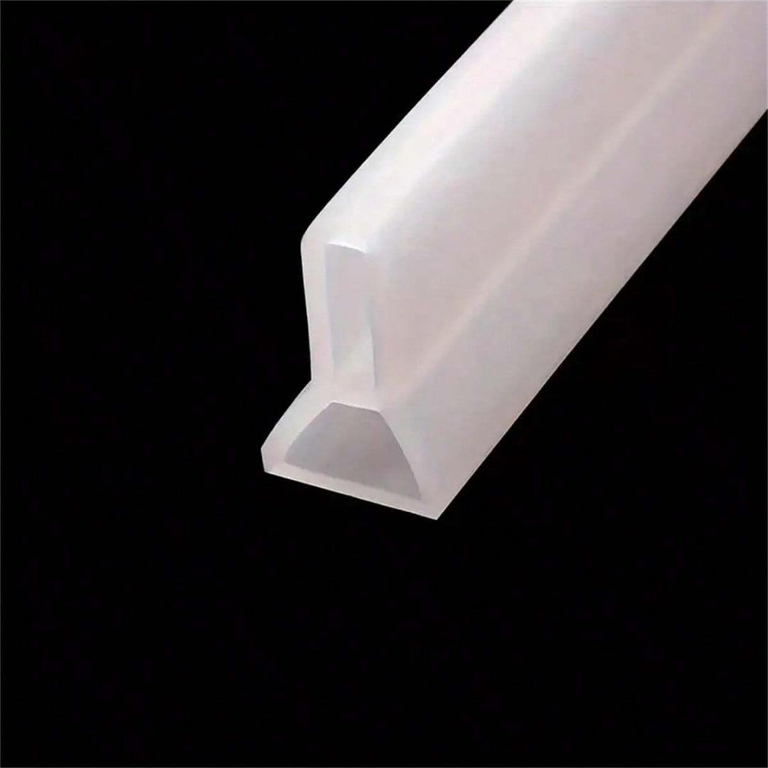 

1PC 1m/39.37inch Flexible Silicone Water Stop Strip For Bathroom, Bathroom Water Stop Strip, Dry And Wet Separation Blocker, Dis прозорий