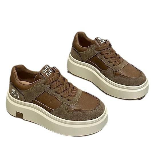 Small 6cm Heightening Thick Baseplate Shoes Women's 2025 Autumn New Lightweight Retro Versatile Casual Sports Muffin Shoes