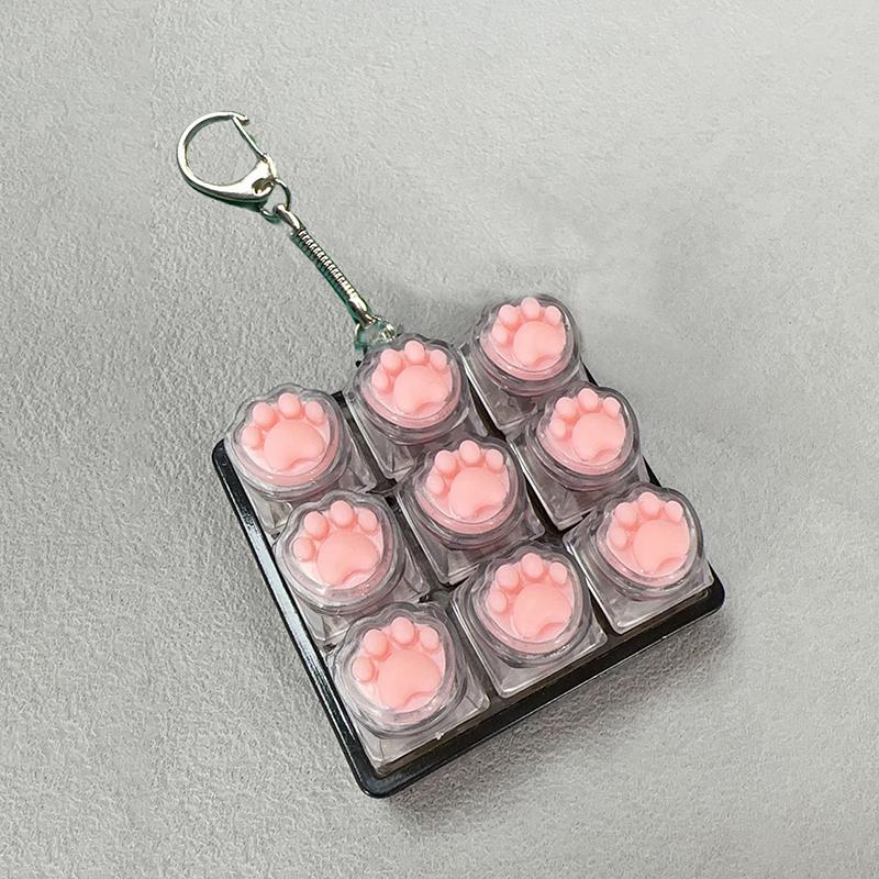 Tastiera a 9 Tasti Keycaps Portachiavi Giocattolo Fidget Keycaps Anti-Ansia Keycaps Festa Sollievo dallo Stress Keycaps Fai-da-Te Tappi Tastiera Giocattolo