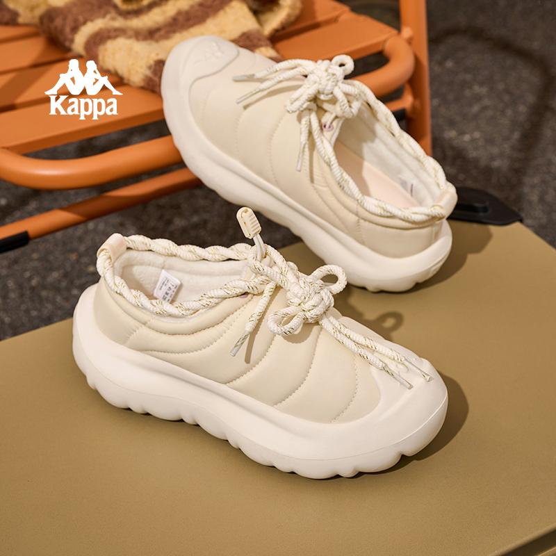 Kappa Velvet Cloud Shoes with Thick Soles, Warm and Casual Cotton Shoes, Anti Slip and Wear-resistant, Versatile and Trendy On the Street