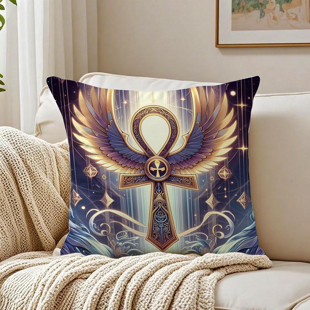 Antikes heiliges ägyptisches Symbol AAnkh Kissenbezug Staubmilbenfrei Wohnzimmer Sofa Dekor Kissen Zimmer