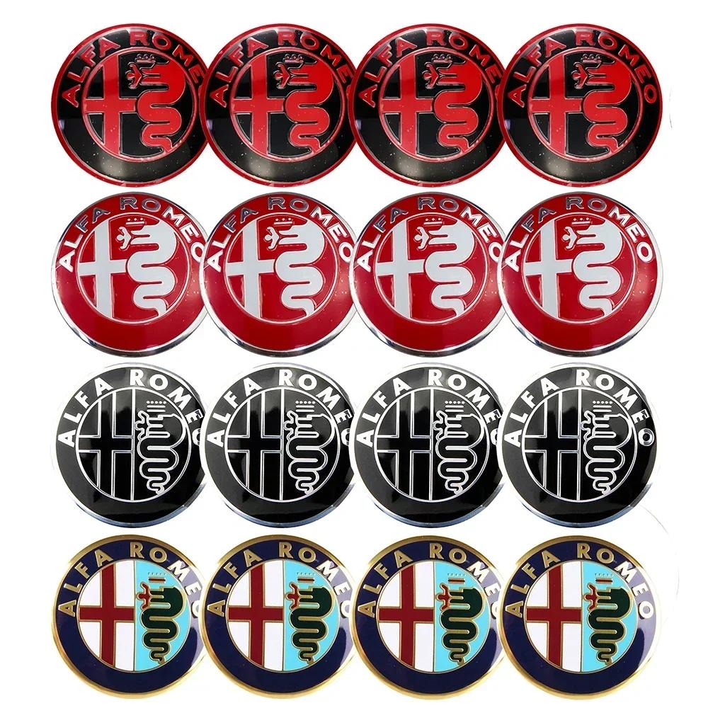 56mm Car Styling Tire Hubcap Sticker Wheel Rim Badge for Alfa Romeo Mito Giulia Giulietta 147 155 156 159 Stelvio 4C Accessories