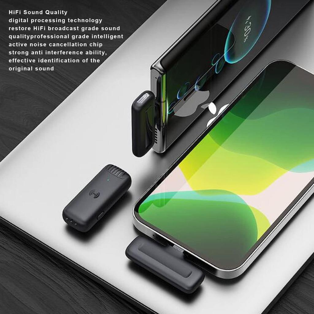 Collar clip microphone, wireless microphone, voice recording, intelligent noise reduction, video recording, interviews, programs, app compatible,