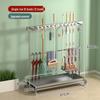 Stainless Steel Mobile Mop and Broom Holder Stand for Cleaning Tools
