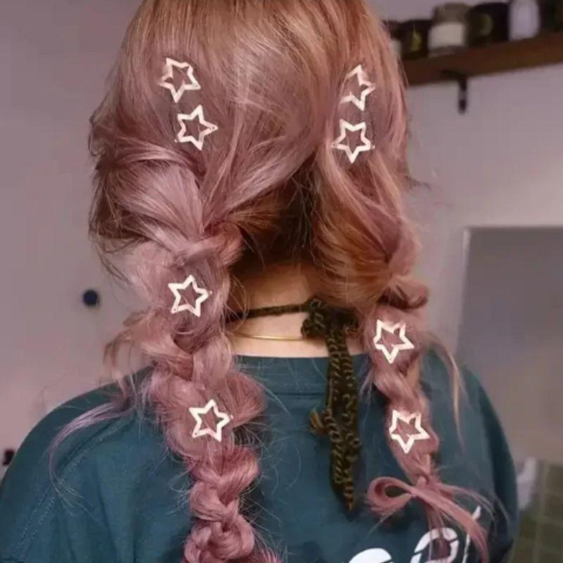 30pcs Star Thickened Square BB Clip, Water Droplet Clip, Metal Headpiece, Hair Accessory, Banger Hair Clip, BB Clip