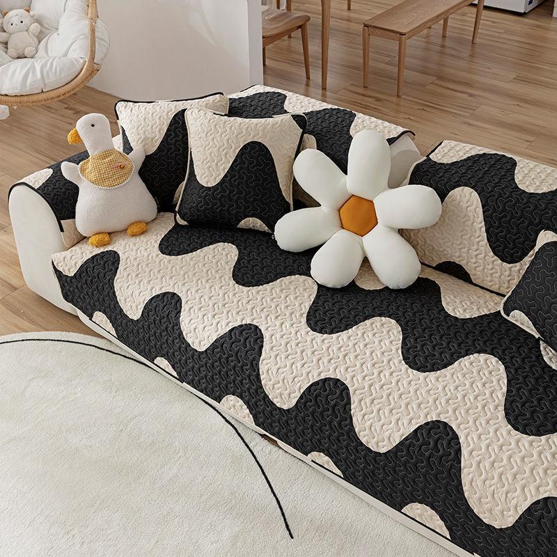 

Nordic Pure Cotton Sofa Cushion Modern Simple Design Non Slip Cover Universal for All Seasons Fits Solid Wood Leather Sofas 70*70cm