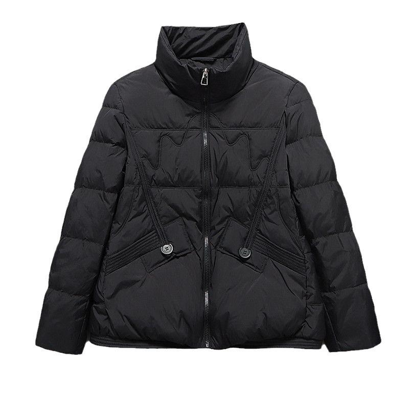 Slant strip design down jacket women's short winter new light and fashionable small stand-up collar bread jacket