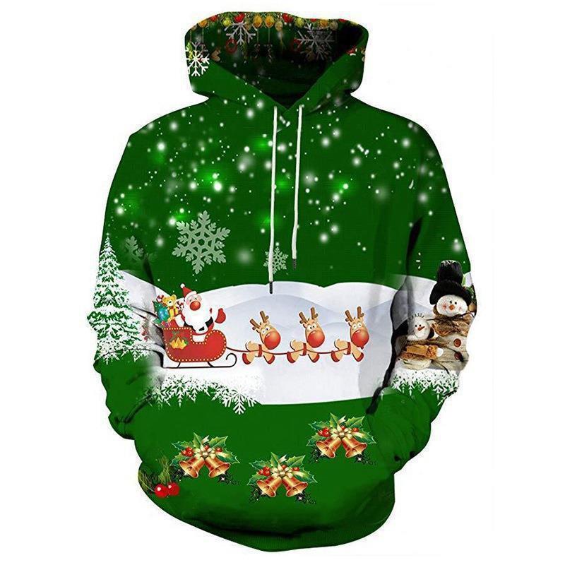 Christmas Halloween Cat Selfie 3D Print Hoodie Couples Casual Loose Fit
