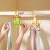 2 Pieces Portable Plastic 360° Rotating Clothes Hook Cartoon Space Saving Five Claw Hook Decorative Bag Holder For Wardrobe