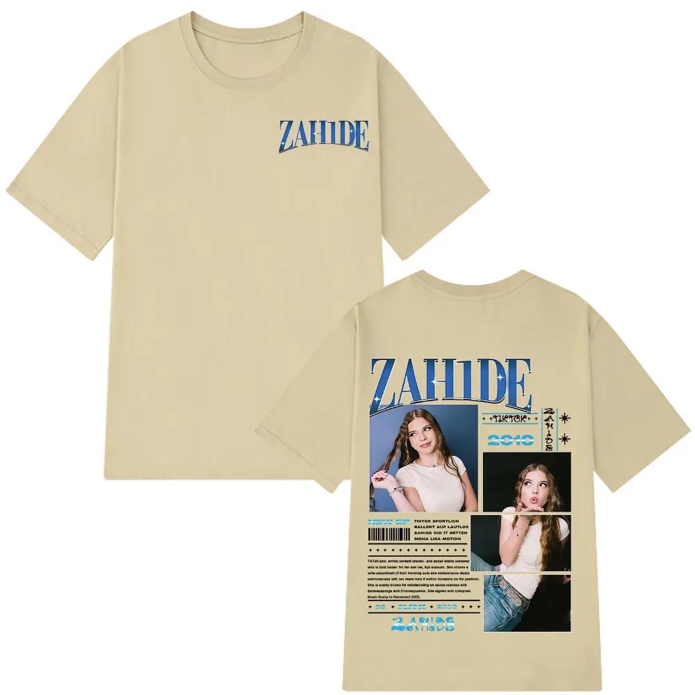 2026 Sommer Sängerin Zahide Merch Album Grafik T-Shirt Herrenmode Hiphop Retro Baumwolle Kurzarm Locker Lässiges Hemd Y2k