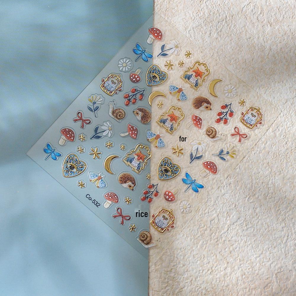 

Очаровательные наклейки для декора ногтей и техники - Рельефный стиль горячего тиснения