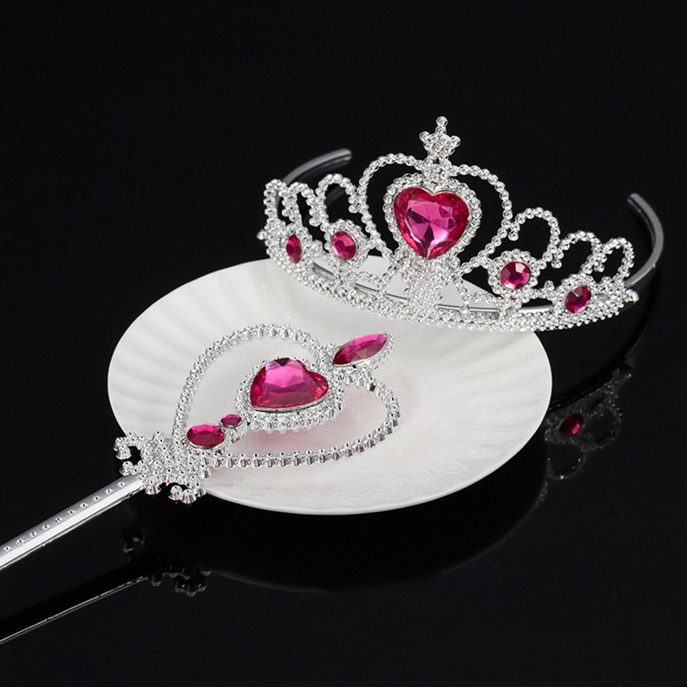 Girl Tiara Fairy Wand Set Children Crown for Dress Up Kids Party