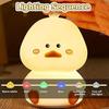 Silikon Enten Nachtlicht für Kinder Wiederaufladbare Touch LED Lampe Farbwechsel, Weiches Nachttisch Niedliches Licht für Schlafzimmer, Babys, Geschenk, Kinderzimmer Dekoration