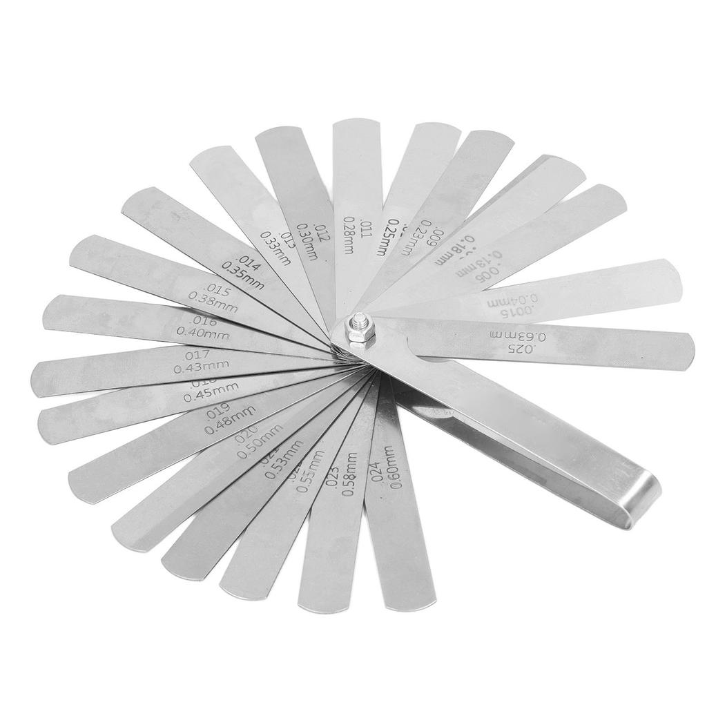 Feeler Gauge 26 Blades 0.04?0.63mm Stainless Steel Gap Measuring Tool for Project