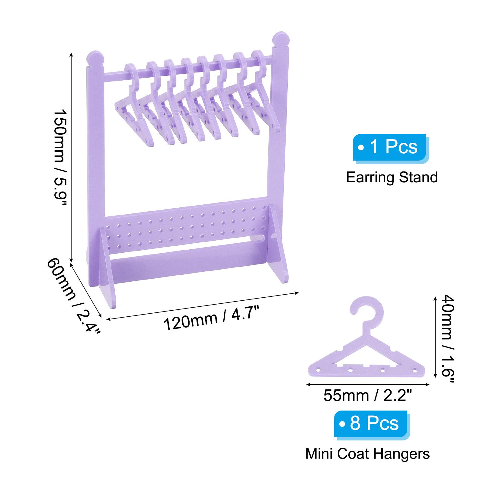 

Uxcell Set Earring Holder with 8 Coat Hangers, Acrylic Earring Holder Organizer Stand Rack Earring Display Holder for Studs