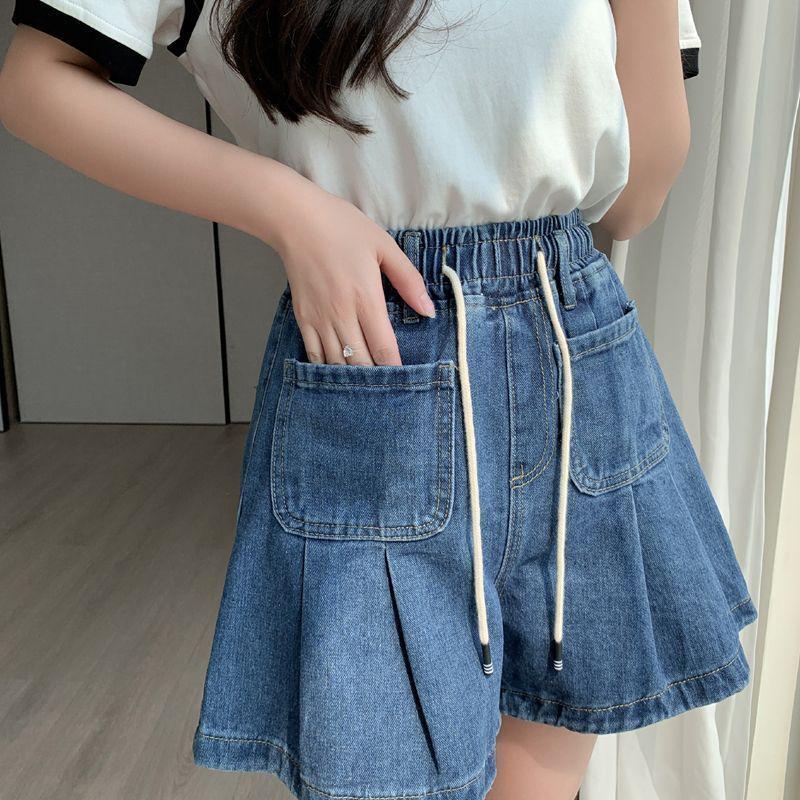 High Waist Ruffle Denim Skort - Plus Size Women's Summer Shorts (80-200 Jin)