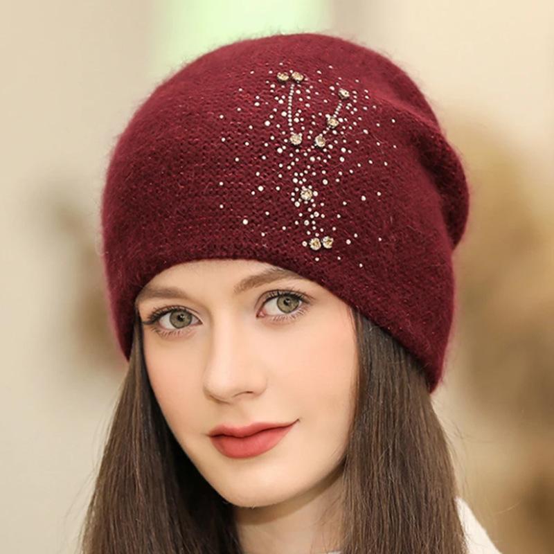 Warm Hat Women's Knitted Wool Hat Ear Protection Warm Winter Windproof Fashion Pullover Hat