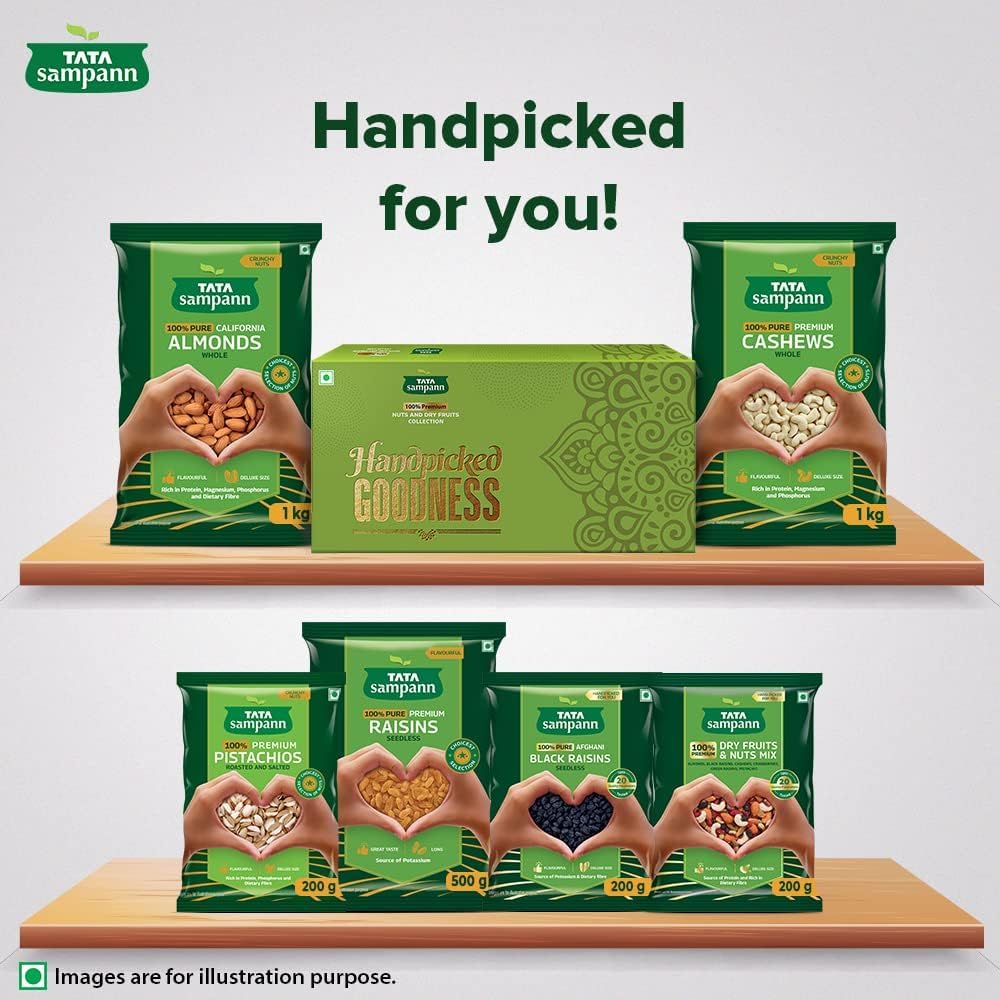 TATA Sampann Pure Raisins Seedless 500g Pack Of Premium Dry Fruits Green Kishmish Snack