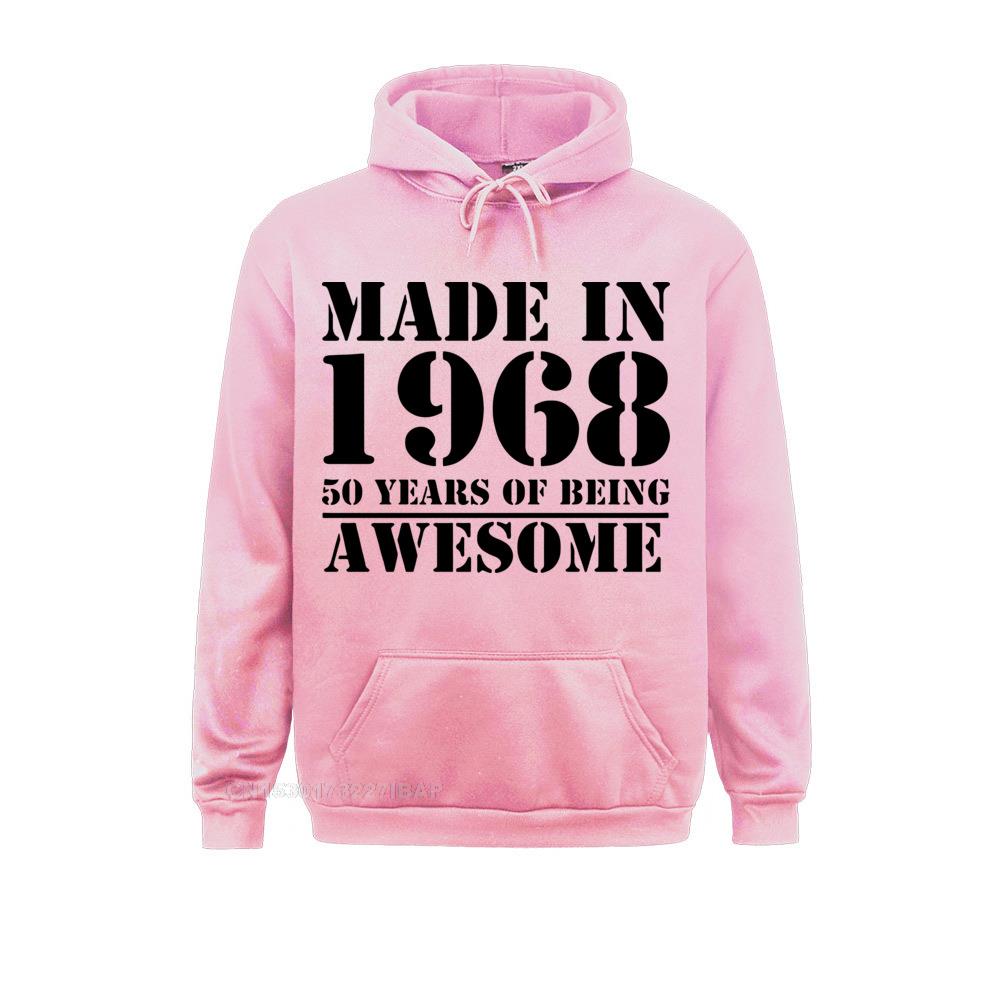 Men Made In 1968,Print Harajuku Hoodies Men's Kawaii Sunlight Sportswear 50 Years Of Being Print Harajuku Hoodies New