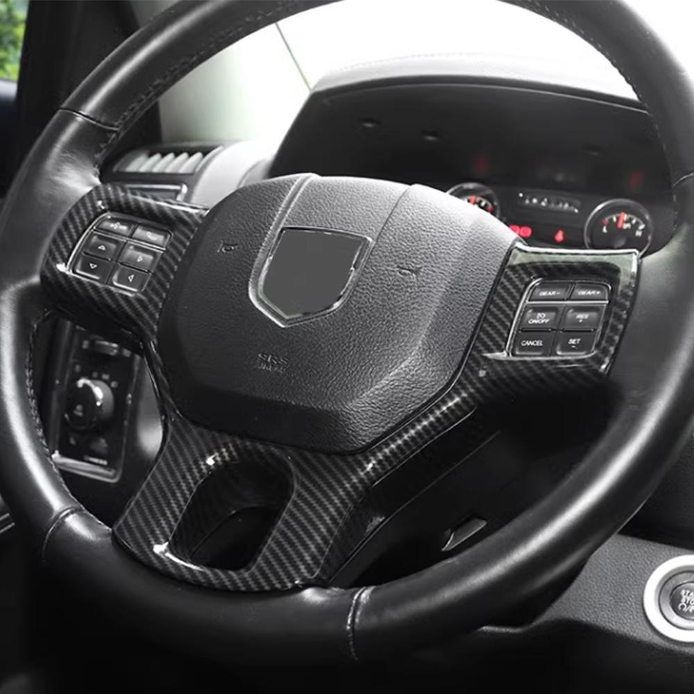 Car Steering Wheel Decoration Panel Cover Stickers for Dodge RAM 2010 2011 2012 2013 2014 2015 2016 2017 Auto Interior