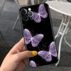 Custodia Per Apple iPhone 14 11 13 7 12 Pro 7 XR XS Max 8 Plus 6 14Pro Nera Morbida Telefono Coque Funda Rosa Bellezza Farfalla
