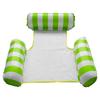 Inflatable 3-Tube Foldable Backrest Water Float (Green Stripe)